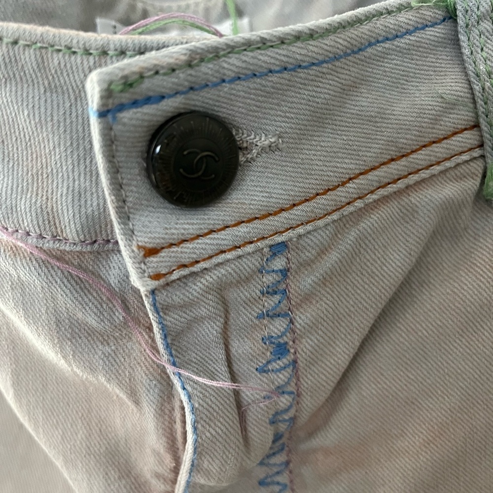 CHANEL Multicolor Embroidered Denim Jeans, Size 44 (Women) P40487V29445 - Picture 3 of 14